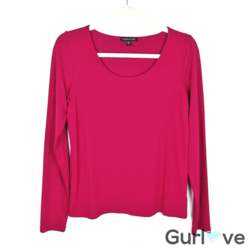 Eileen Fisher XS Magenta Long Sleeve Top